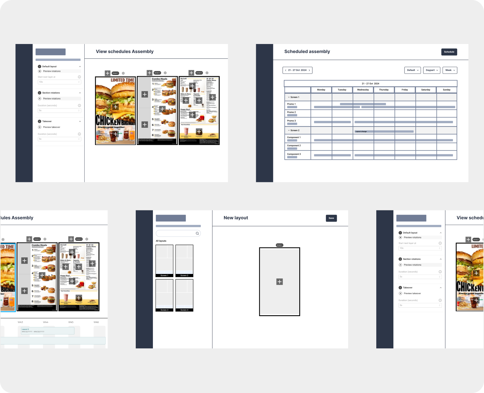 Option 2: assembly and schedule views